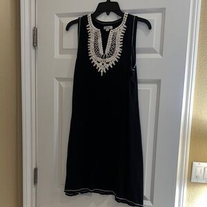 Max Studio Black dress with White Detailing